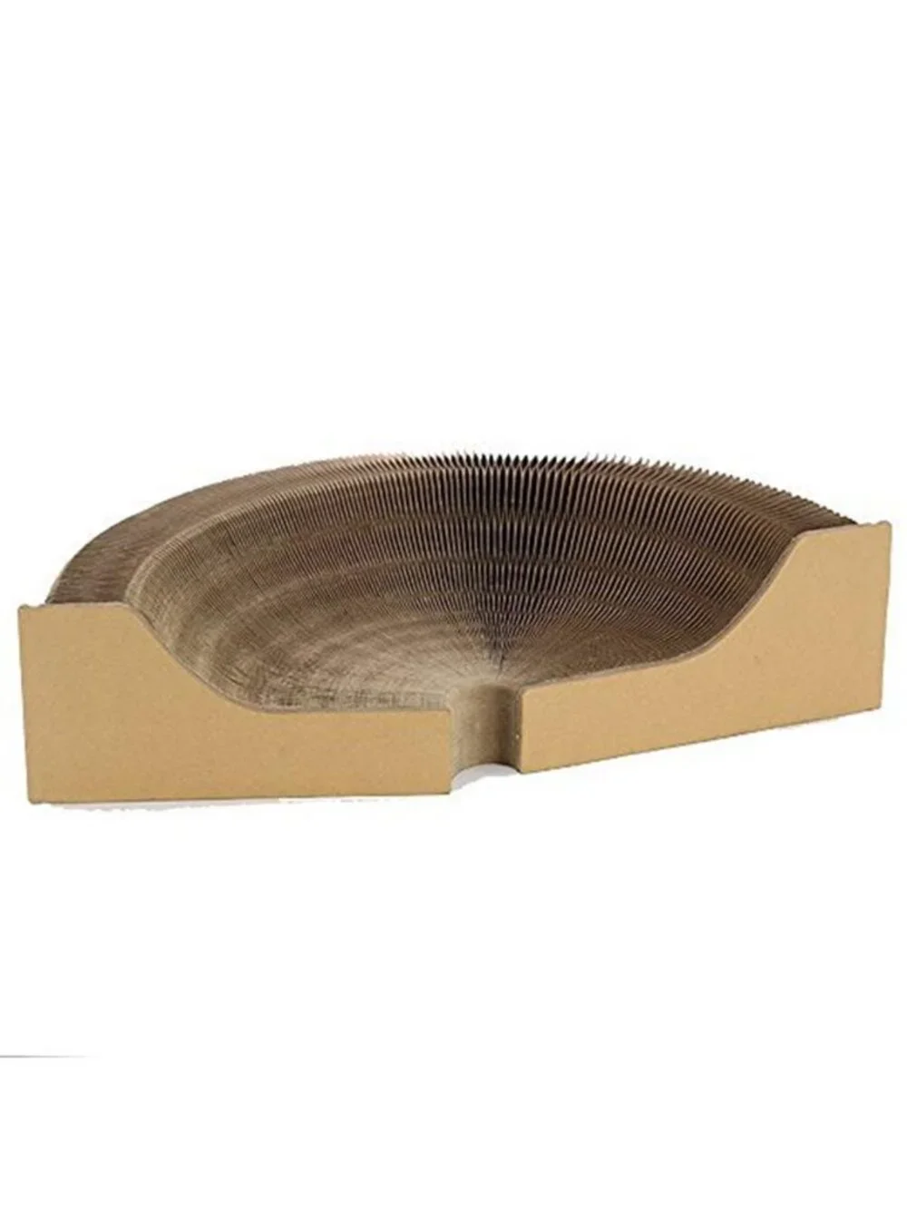 Beige Cardboard Cat Scratcher Bed Foldable Corrugated Lounge Large Breed Durable